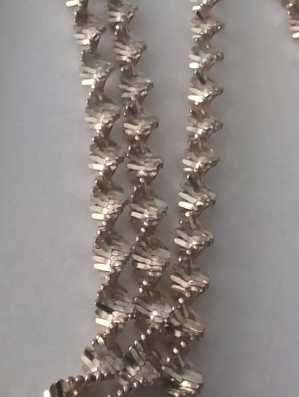Sterling Silver Twisted Herringbone Chain Necklace 23.5″ Long