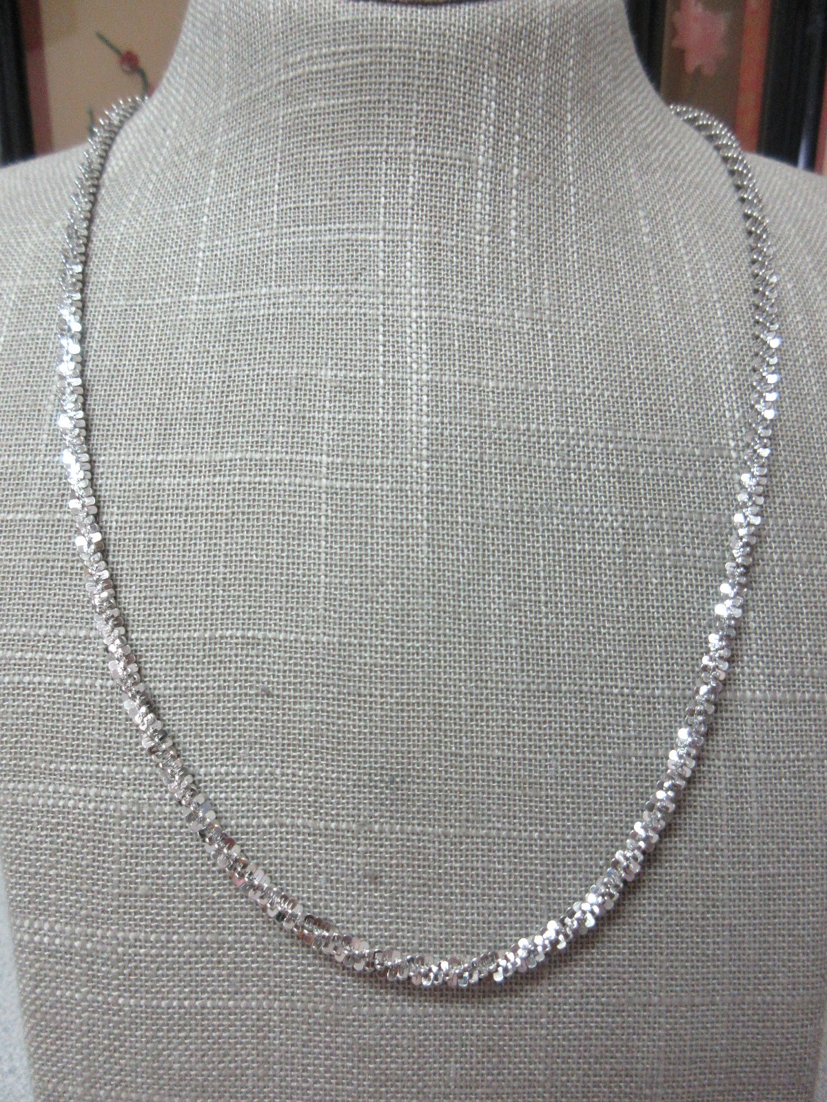 Milor Italy 925 Sterling Silver Crisscross Chain Necklace Adjustable up to 24″