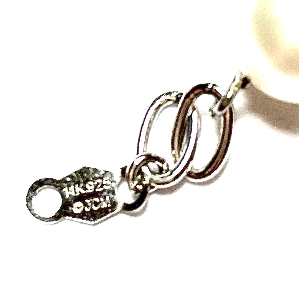JACMEL Necklace Sterling and Pearl Beaded Chain Stations VERY GOOD CONDITION