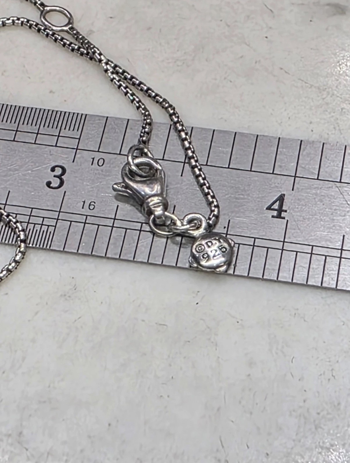 David Yurman 16”-18” Adjustable 1mm Sterling Silver Box Chain Necklace RARE