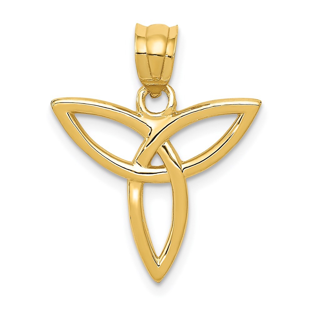 14k Yellow Gold Trinity Symbol Charm Pendant Perfect Gift for Her