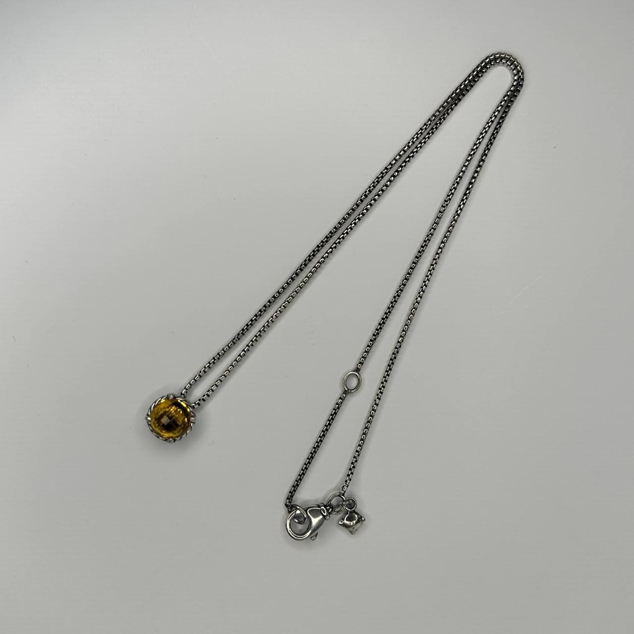 Authentic david yurman citrine and sterling silver women’s pendant necklace