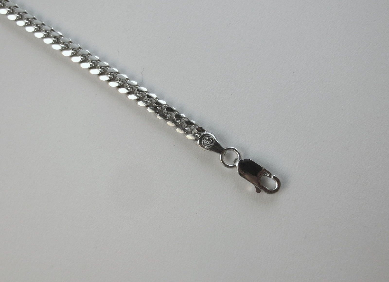 4mm Miami Curb Chain .925 Italian Rhodium over Sterling Silver. 20,22,24,30 Inch