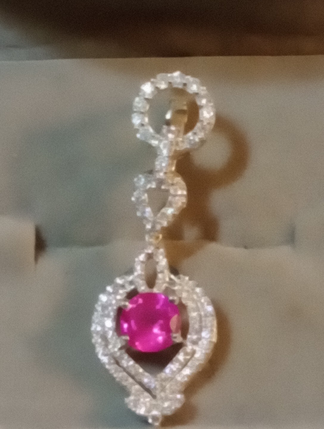 NATURAL TOURMALINE 2.00 CT & WHITE DIAMOND ACC. NOT ENHANCED 925 SILVER PENDANT