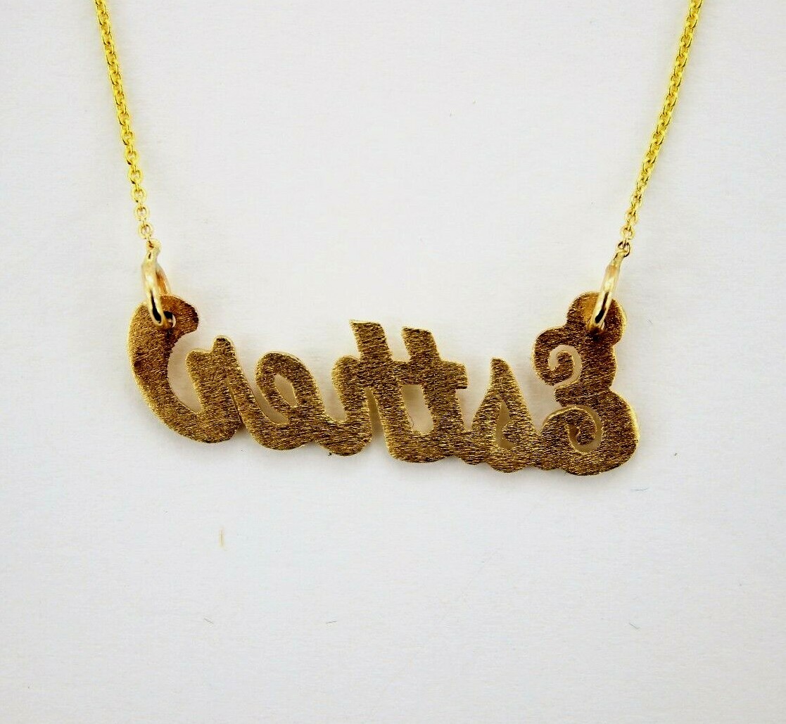 10K Solid Yellow Gold PERSONALIZED Custom Name Pendant Charm with/without chain