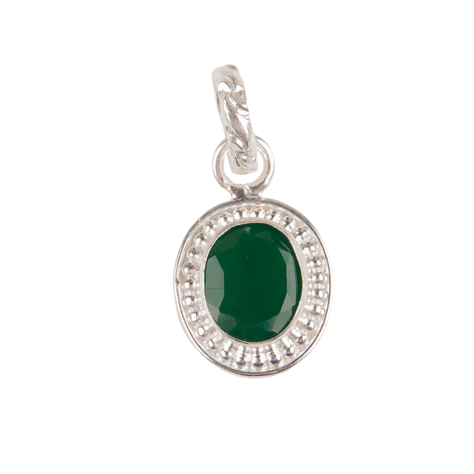 Green Onyx Gemstone 925 Sterling Silver Necklace Pendent 1.20″ For Wife