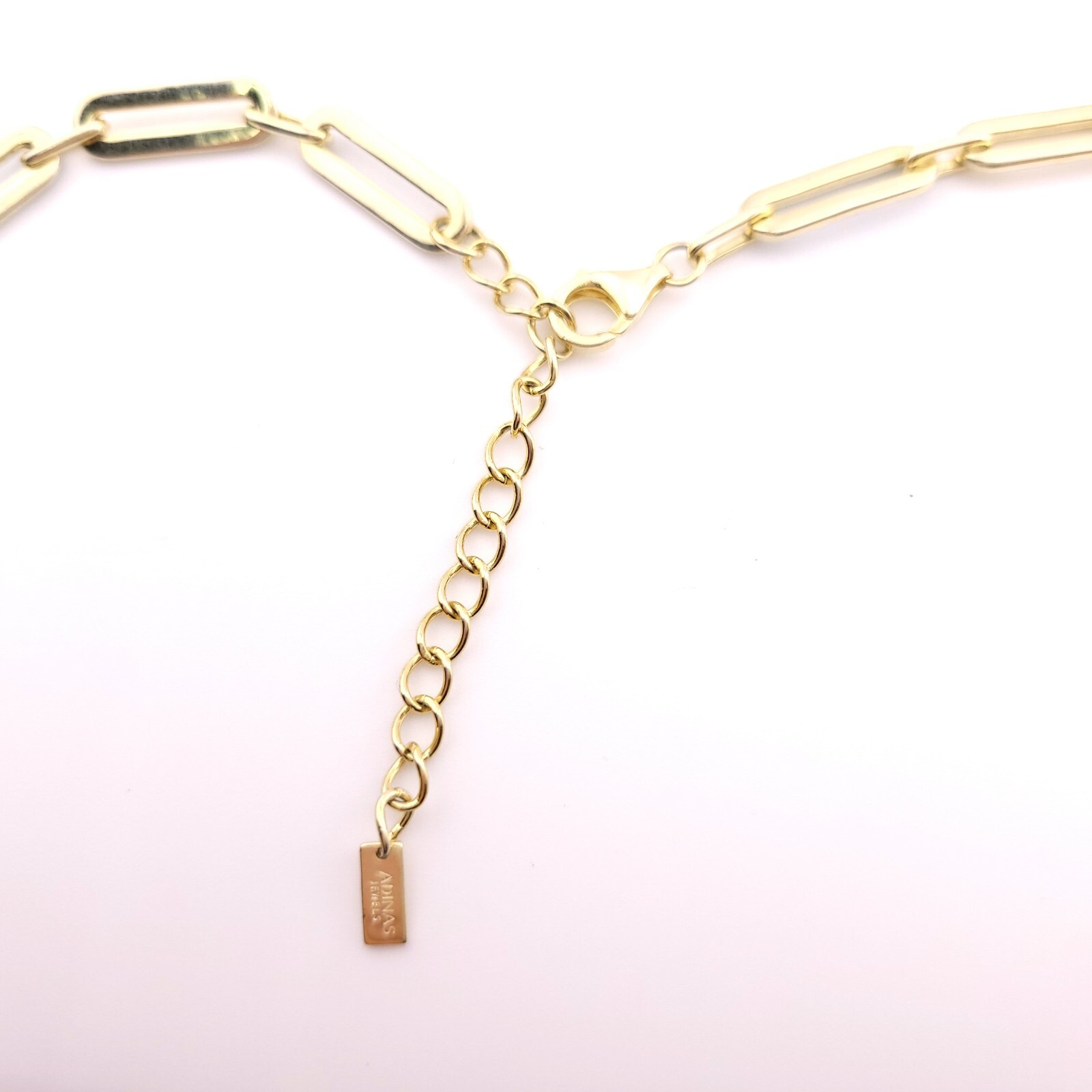 Adinas Jewels Sterling Silver Gold Tone Pastel Blue Enamel Paper Clip Necklace