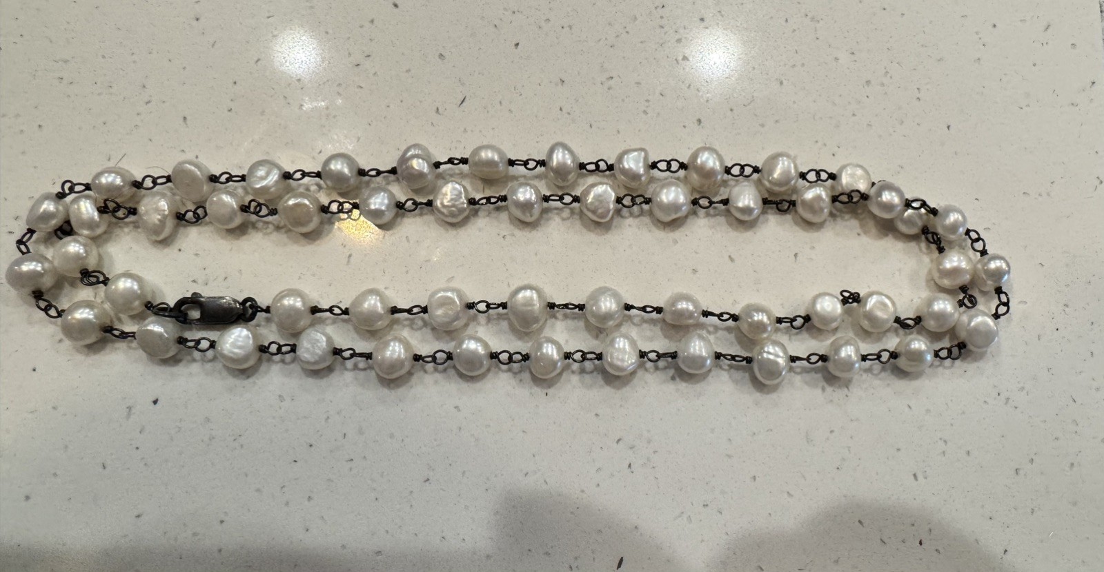 Silpada Fresh Catch Freshwater Pearl Sterling Silver 30″ Long Necklace