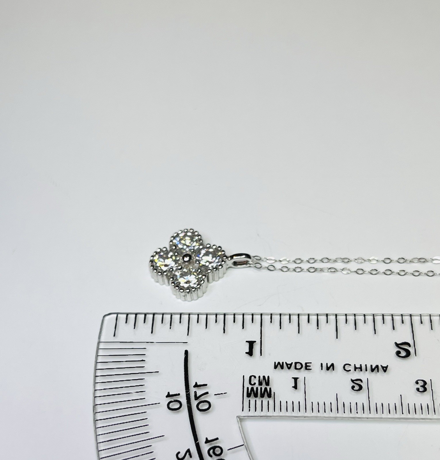 925 Sterling Silver Bling Bling 2 CTW VVS1 Clover Moissanite Pendant Necklace