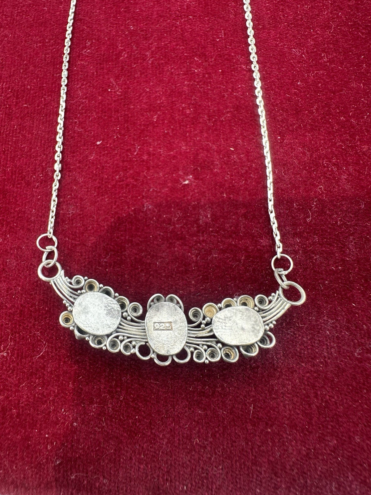Natural Opal Necklace 17″ in Sterling Silver V Necklace