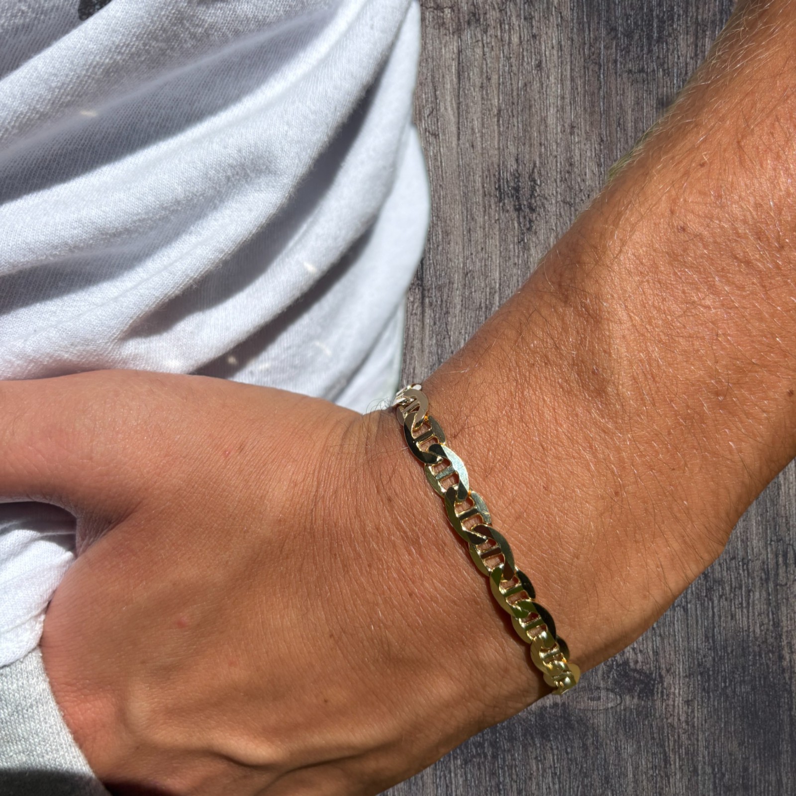 6mm Mariner Link Bracelet – Real Solid 925 Sterling Silver Or 14k Gold Vermeil