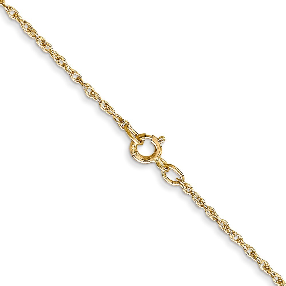 14K Yellow Gold .8mm Light Baby Rope Spring Ring Chain Necklace L-22″ 1.22gm