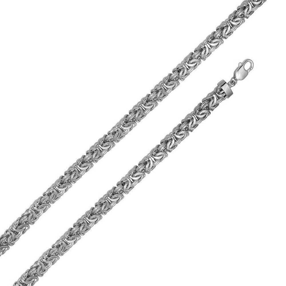 .925 Sterling Silver Anti Tarnish Flat Byzantine 4.2mm-11.1mm Chain Bracelet