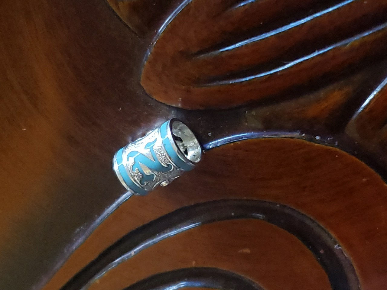 Hawaiian Baby Silver Initial Pendant Enamel 8mm X 6mm Slide Blue Letter
