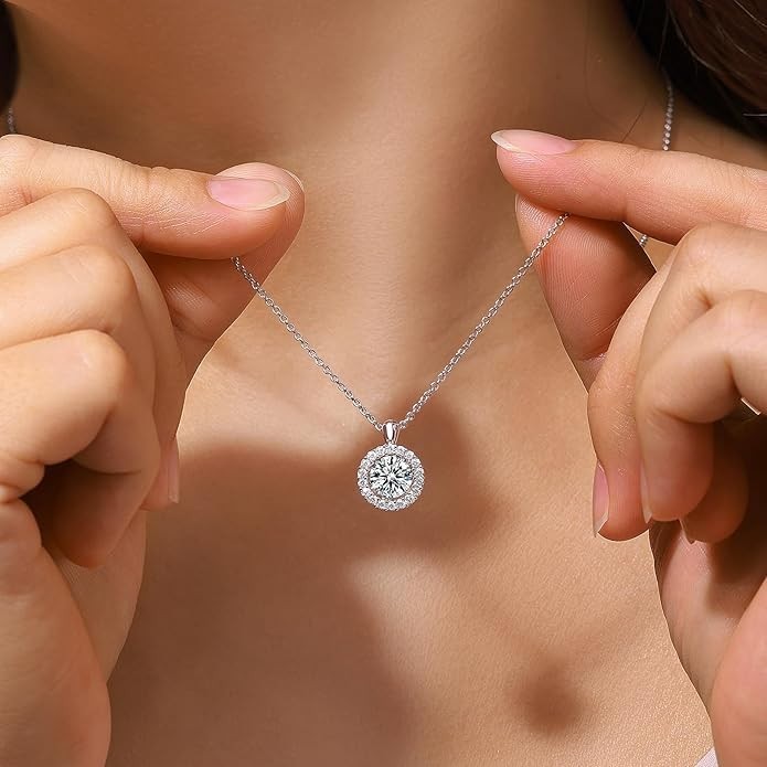 Moissanite Necklace for Women, Dancing Necklace for Anniversary Mother’s Day