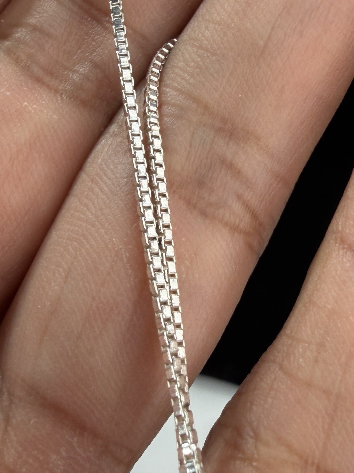 925 Sterling Silver Thin Box Chain Necklace 1.1 MM 20 inches