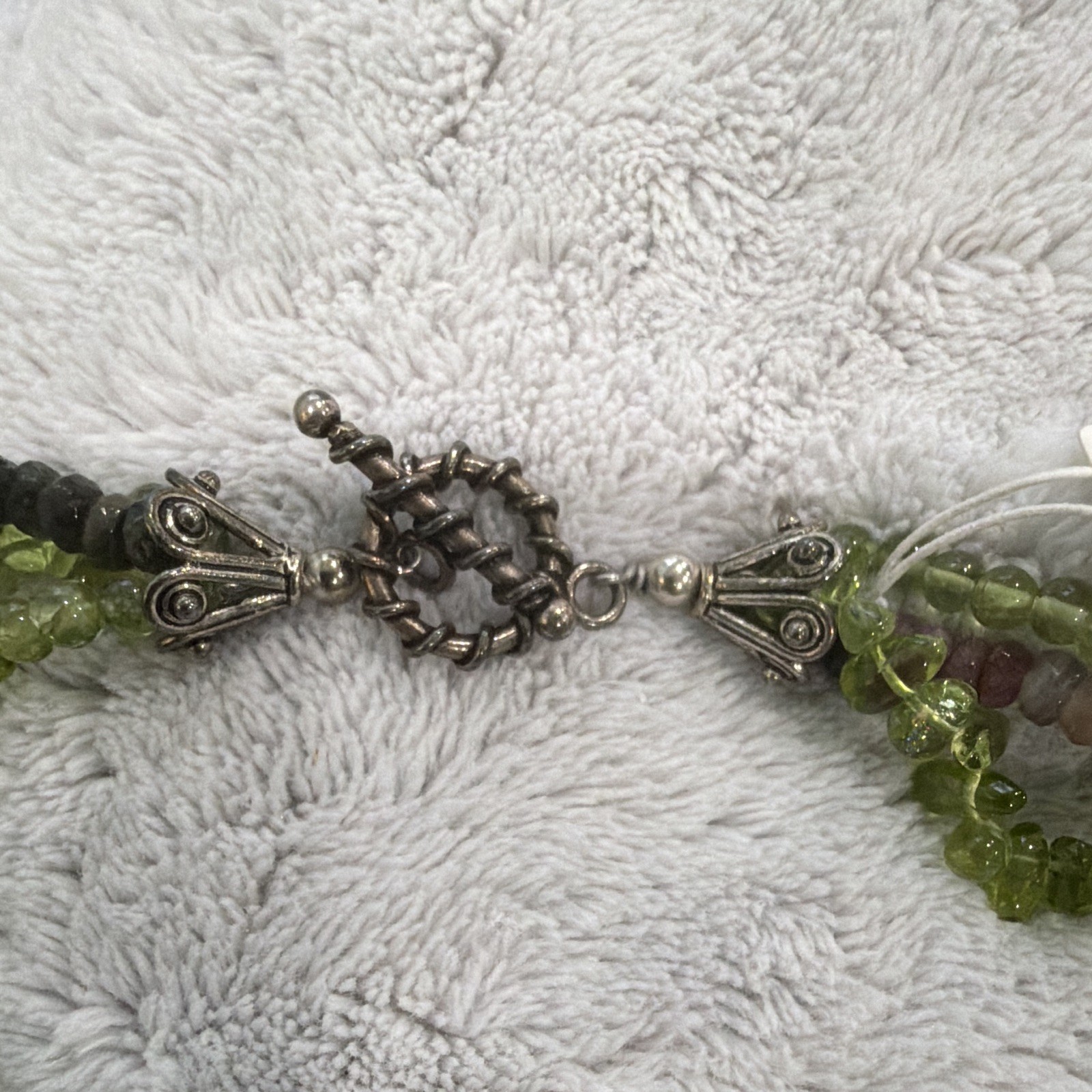 Amy Kahn Russell SS Peridot & Watermelon Tourmaline Multi-Strand Necklace