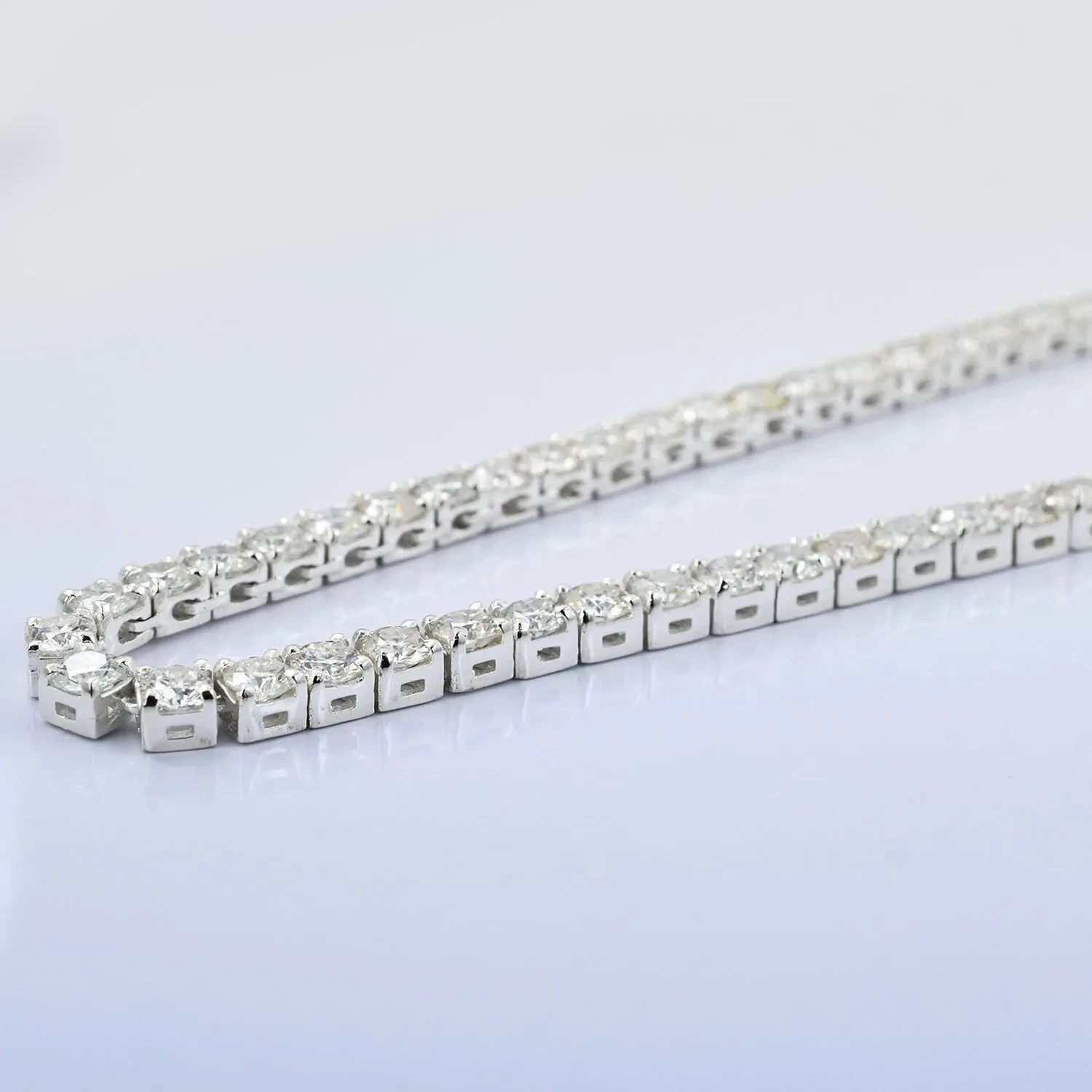 RARE 55Ct, 5mm White Diamond Men’s Tennis Necklace-FREE Shipping ! 26 inches