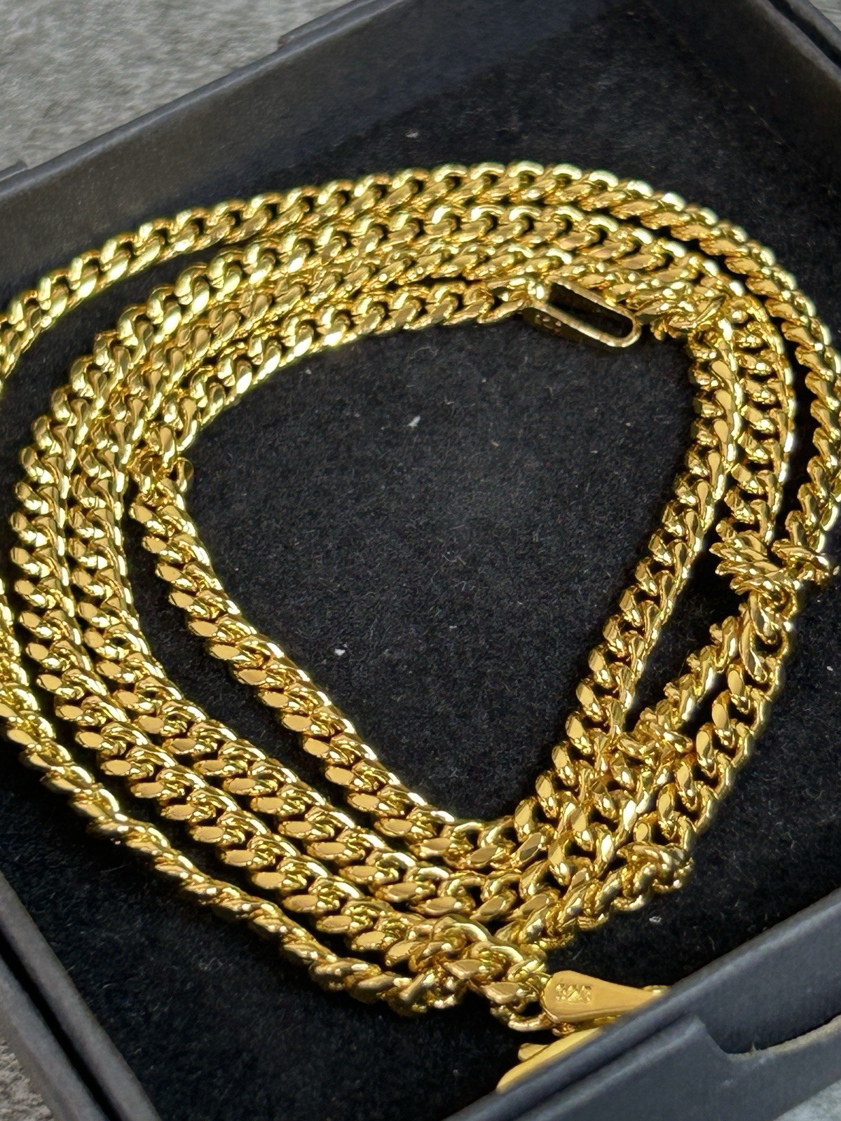 25” 18k Gold Plated Cuban Link 3.6mm Chain Necklace Italy Style Statement Piece