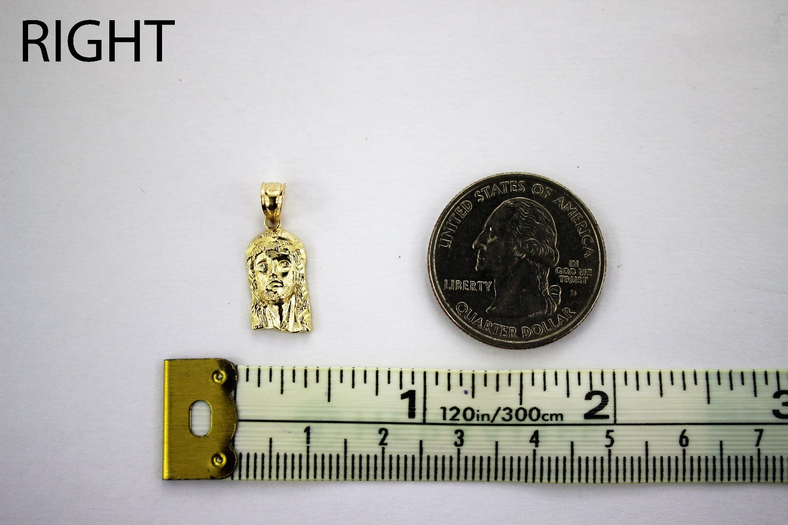 10K Yellow Gold Jesus Face Pendant Charm Diamond Cut 5 Sizes
