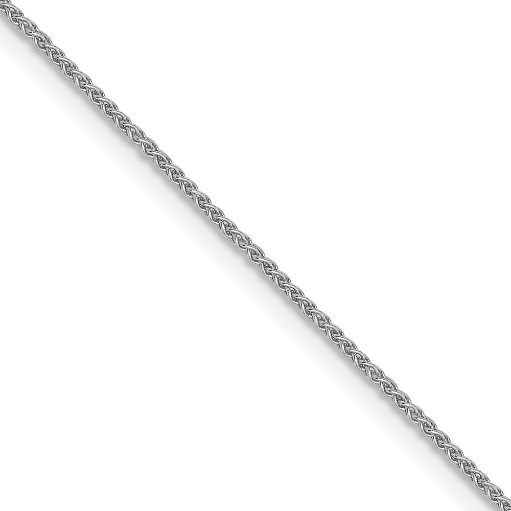 10k White Gold .8mm Spiga Chain Necklace 18″ for Women 1.37gm