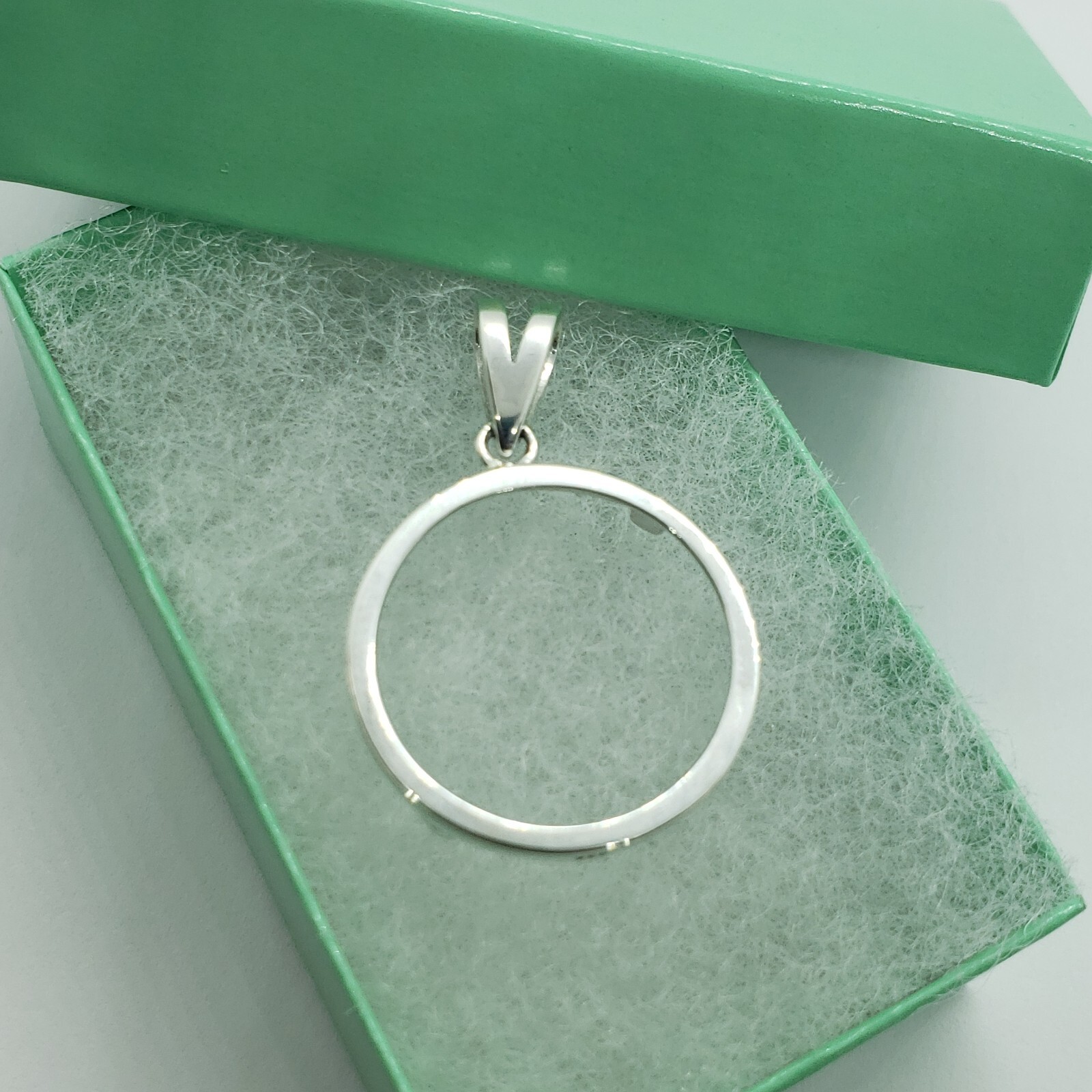 Sterling Silver Nickel Bezel 22 mm Coins Prong Back Square Edge 5 Cent No Coin