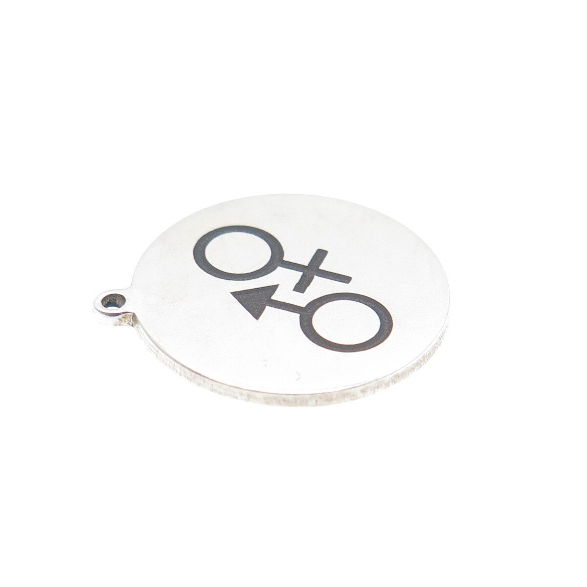 TOKEMOTI 925 Sterling Silver Enamel Male & Female Sign Minimalist Charm Pendant
