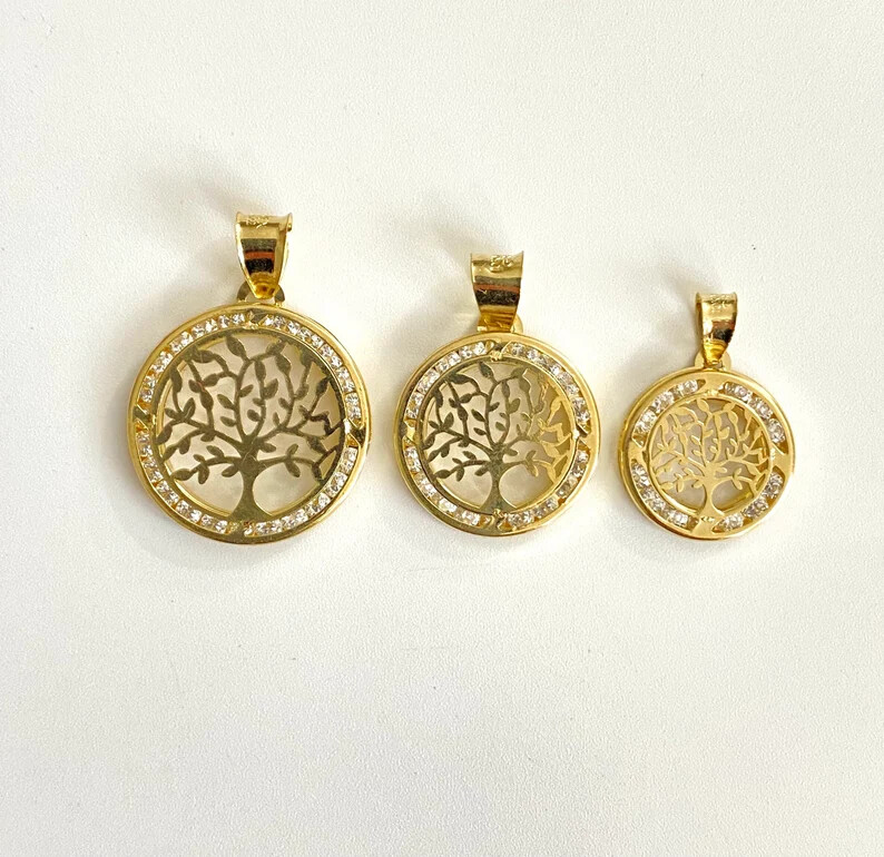 10K Yellow Gold Tree of Life Pendant /10K Dije de Oro Arbol de la Vida – GP90