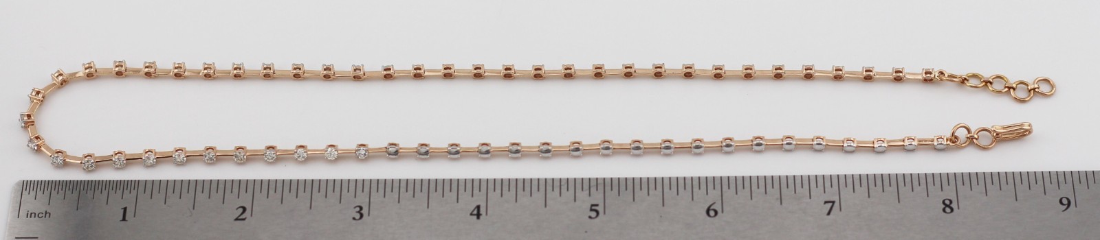 14k Rose Gold 2.25ct Diamond Tennis Necklace