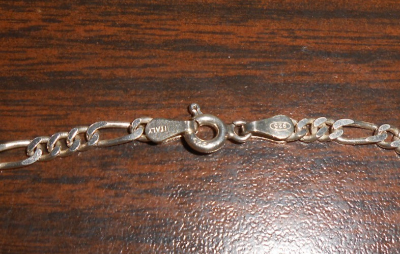 22″ and 23.5″ FIGARO NECKLACE CHAINS MARKED 925 ITALY – 18.57 GRAMS PRE-OWNED