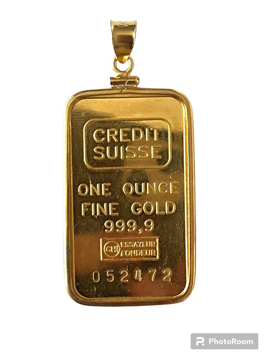 14k gold plated screw top Bezel frame For 1 oz ounce Credit Suisse Gold Bar