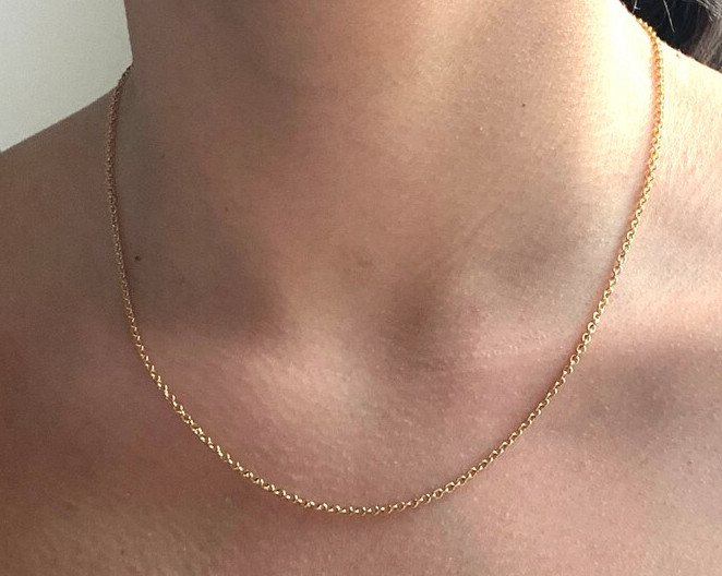 14k Yellow Gold 18″ Cable Link Pendant Chain/Necklace 1.9 mm 2 grams RCAB50