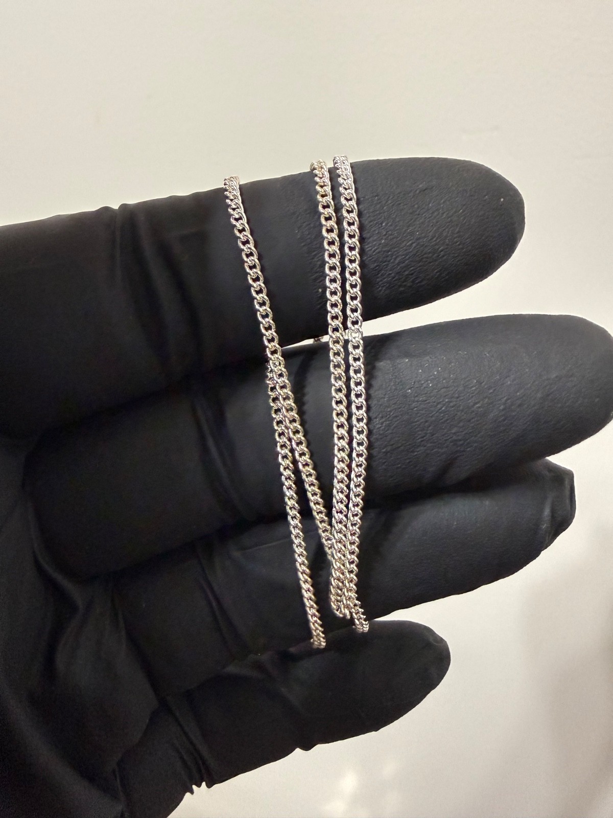 chain necklace solid sterling silver 925 stamped 1.5 mm 18 inch