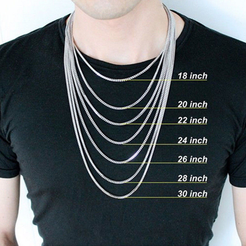 ITALY 925 SOLID Sterling Silver FIGARO Chain Necklace or Bracelet 7″ – 34″ .925