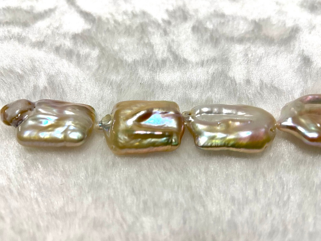 unique Huge 17″30x18x9mm south sea genuine golden pink purple la pearl necklace