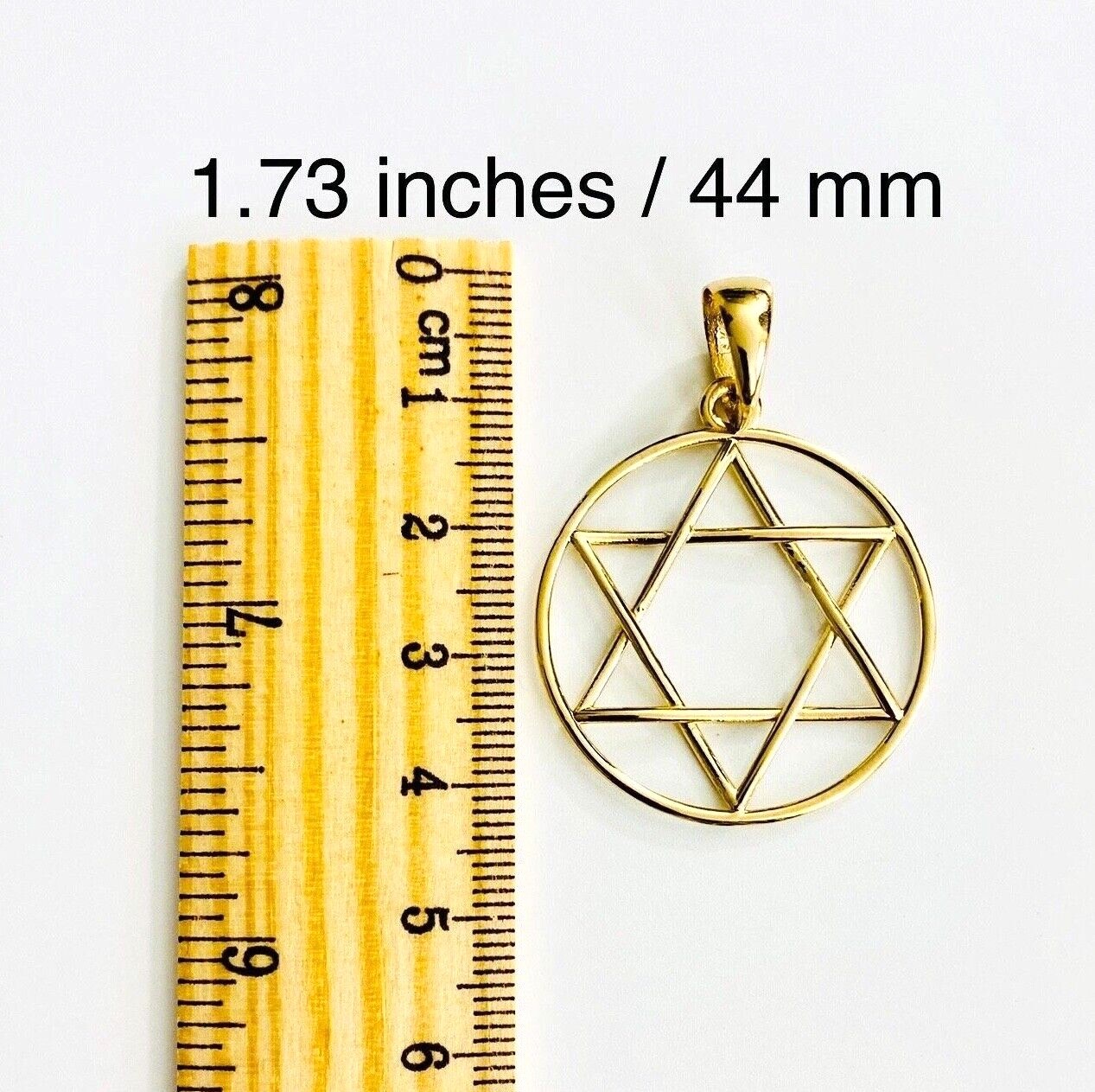 14k Solid Gold Star of David Pendant, 14K Real Solid Gold Star of David- T037