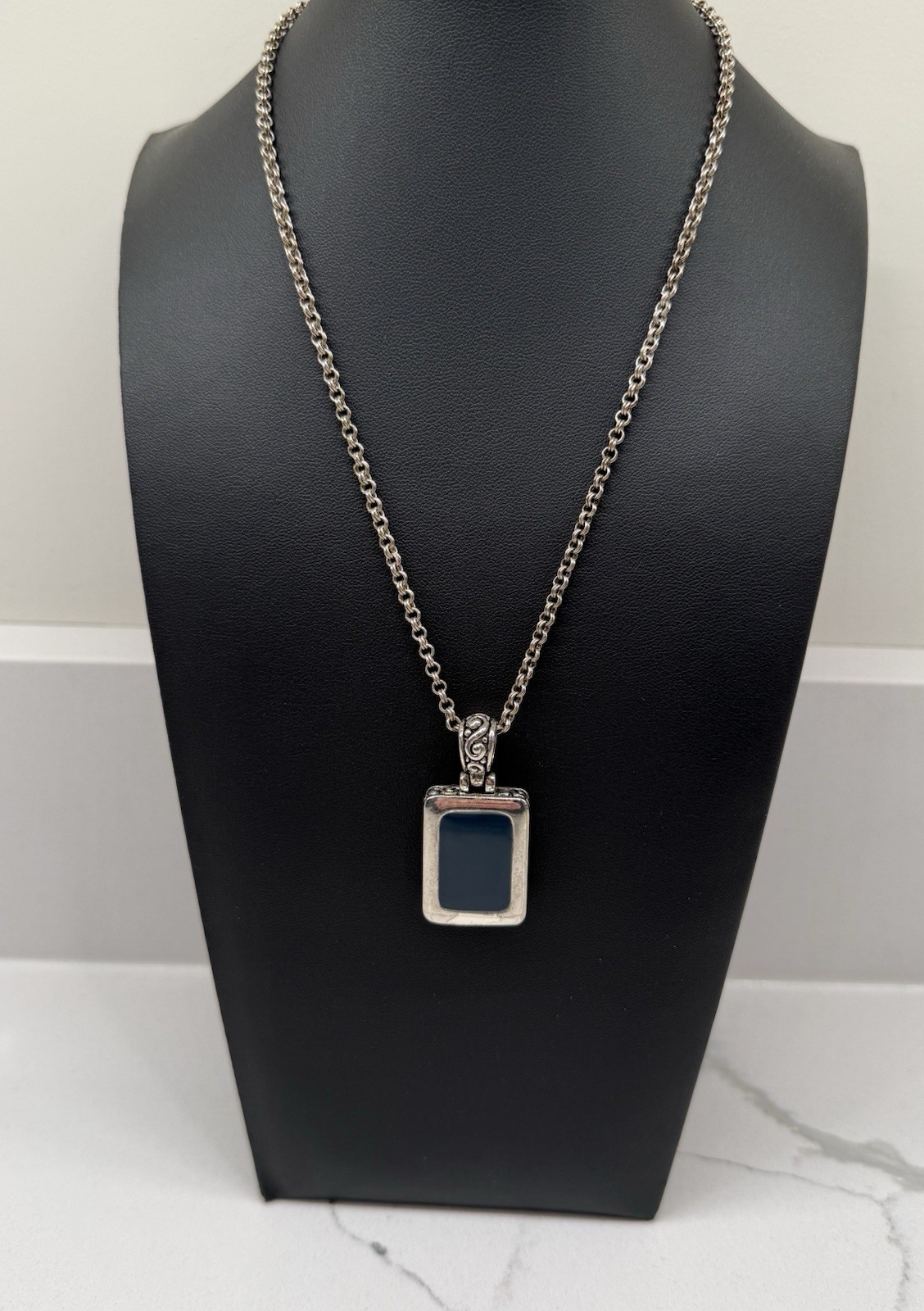 925 Sterling Silver Chain with Pendant Necklace – Modern Chain – Made in Italy