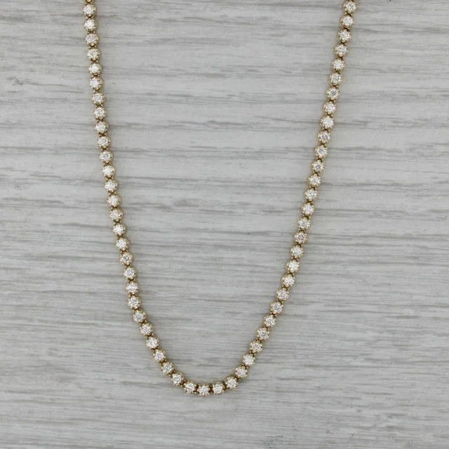 3mm 7Ct Round Cut Lab Created Diamond 20″ Tennis Necklace 14k Yellow Gold Plated