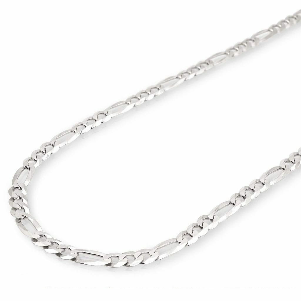 Italy 925 Sterling Silver 5.5mm Figaro Chain Necklace 24″