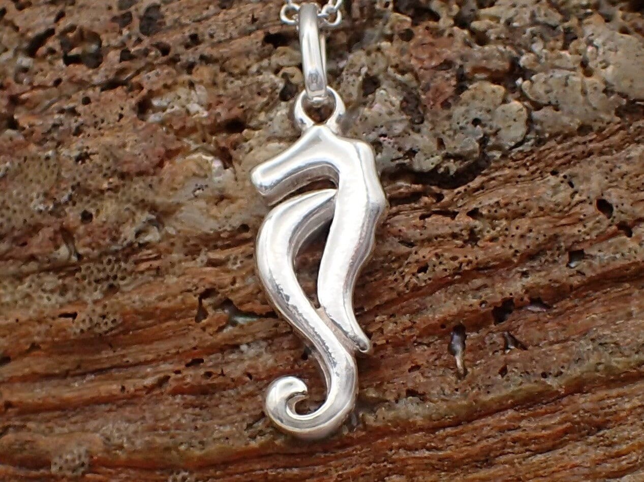 Seahorse Charm Sterling Silver Dainty Sea Horse Pendant Beach Animal