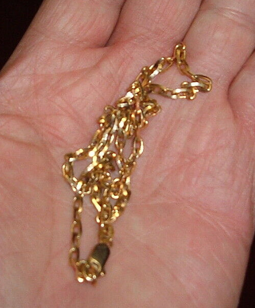 RARE ITALY * 57 AR 14K SOLID GOLD 14 in. LINK CHAIN NECKLACE LOBSTER CLASP 8.8g