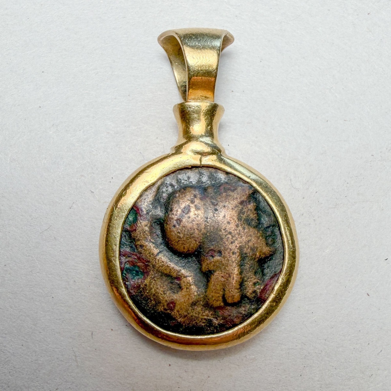 Vtg 18K Gold Ancient Coin Pendant Philip II Macedon 359 BC Alexander the Great