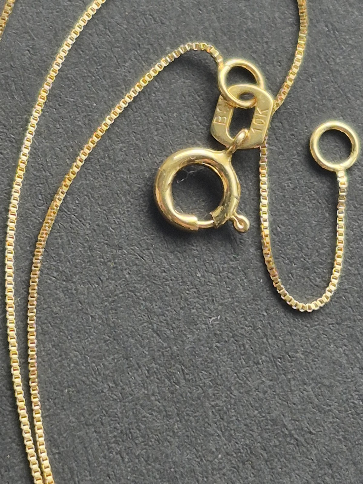 18in 10k Solid Gold Box Chain Dainty .5mm