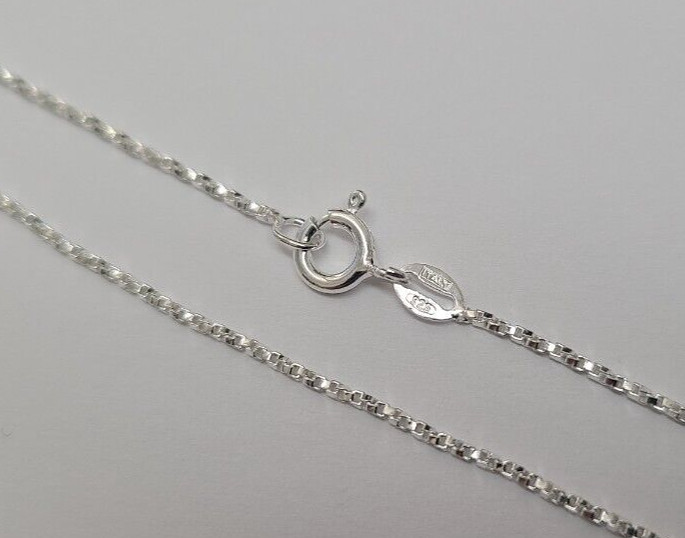 925 Sterling Silver Fine Thin Twisted Box Chain Bracelet Women 1mm 7″ to 30″