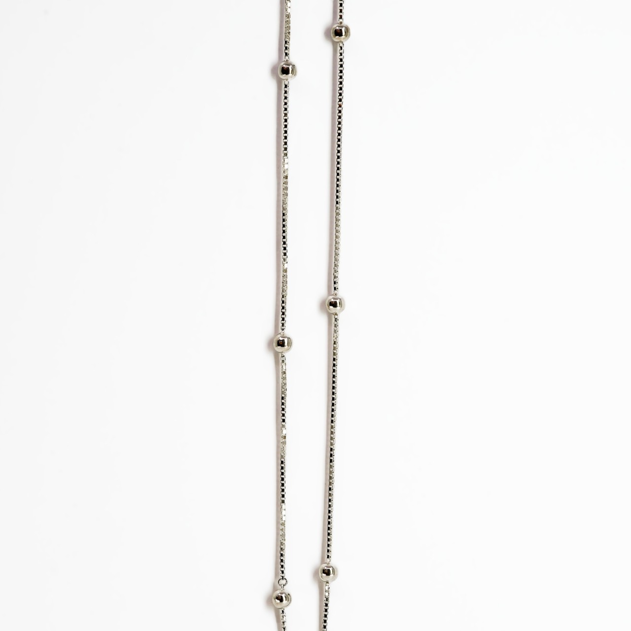 Sterling Silver Box Link & Ball Chain Necklace 70cm #69784