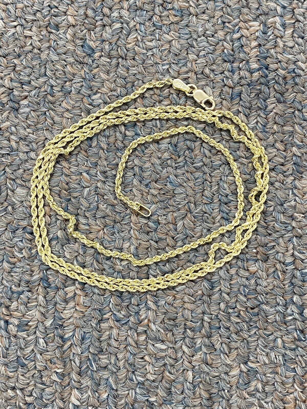 10KT Rope necklace Yellow Gold 1.5MM Premium Diamond Cut Lobster Lock REAL GOLD