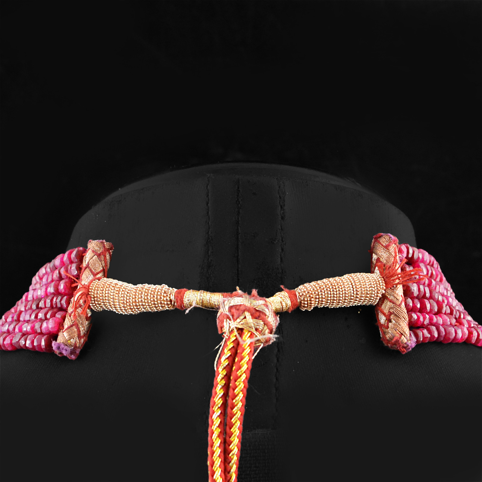 GENUINE 815.00 CTS EARTH MINED 7 LINE RICH RED RUBY BEADS NECKLACE – BIG DEAL
