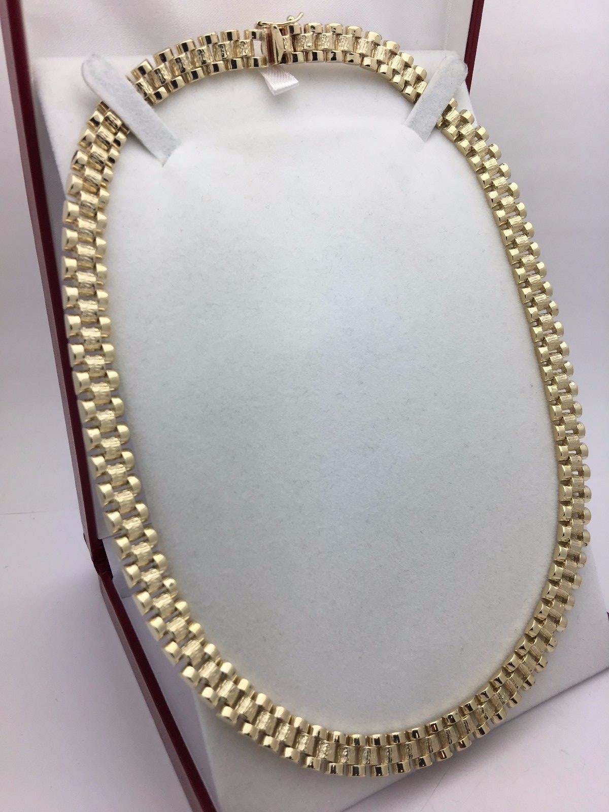 Men’s 10k Yellow Gold Watch Link Chain Necklace 20″ 8.5mm 49 grams