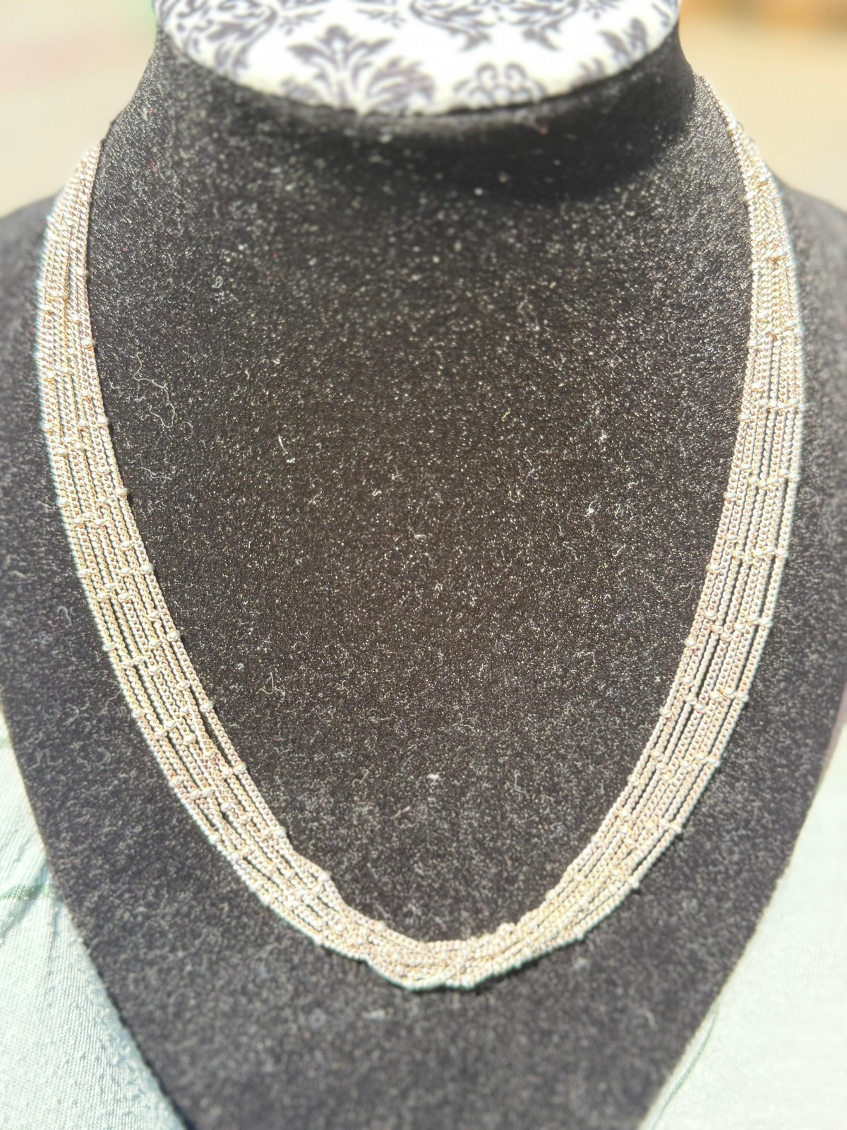 Milor Italy 925 Sterling Silver Multi Strand Necklace Layered Vintage Style