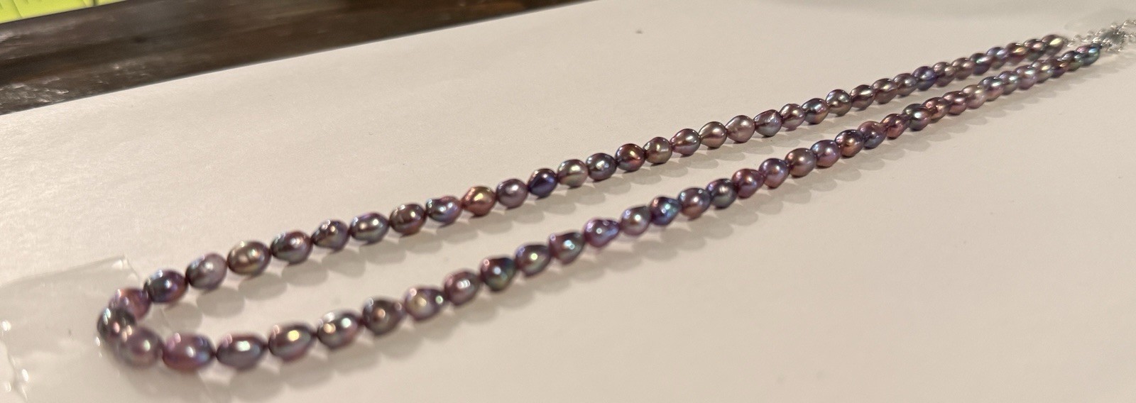 INSANE LUSTER Multi Color Baroque Pearl Necklace 4.6mm Rainbow Tones S925